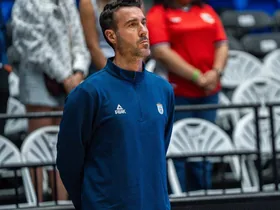 Leandro Amigo durante un entrenamiento de la Selección Argentina en la cancha